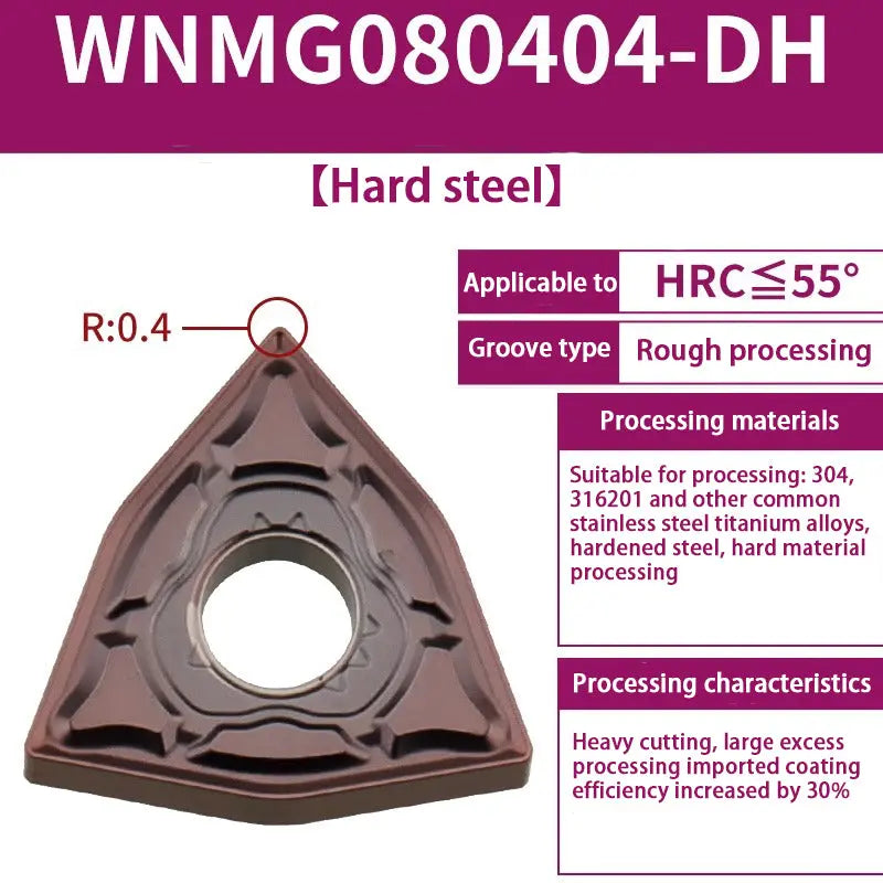 72-WNMG080404/08 Peach-shaped external turning tool head Shandong Denso Pricision Tools Co.,Ltd.